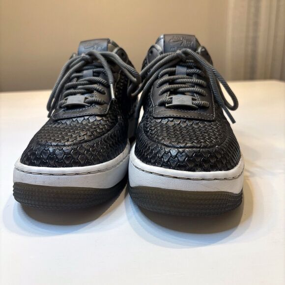 Nike Women's AF1 Air Force 1 Upstep Metallic Silver Snake Skin 917590-003 Size 8 - Picture 5 of 9